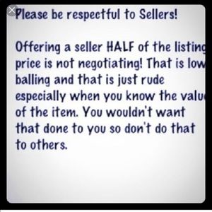 Please be mindful! We have fees for selling too